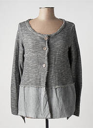 Gilet manches longues stretch gris LUUKAA femme