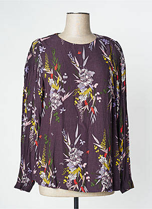 Blouse imprimé fleurs manches longues violet WHITE STUFF femme