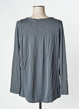Blouse tissage popeline manches longues gris UNO PIU UNO femme