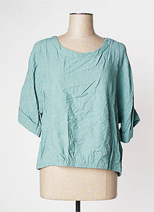 Blouse col rond manches 3/4 vert GERSHON BRAM femme