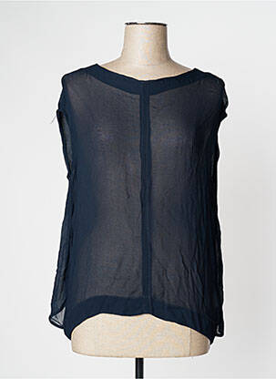 Top coupe fluide sans manche bleu UNO PIU UNO femme
