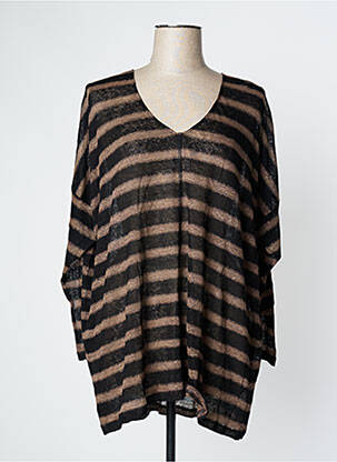 Pull tunique stretch manches longues noir ELEMENTE CLEMENTE femme