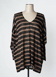 Pull tunique stretch manches longues noir ELEMENTE CLEMENTE femme