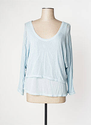 Pull stretch manches longues bleu CRISTINA GAVIOLI femme