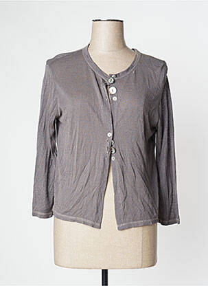 Gilet manches longues stretch gris CRISTINA GAVIOLI femme