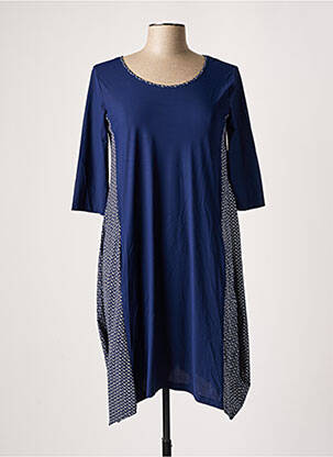 Robe mi-longue manches 3/4 manches 3/4 bleu G!OZE femme