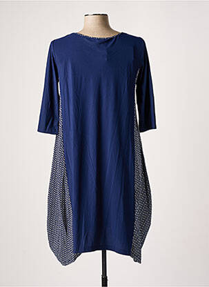Robe mi-longue manches 3/4 manches 3/4 bleu G!OZE femme