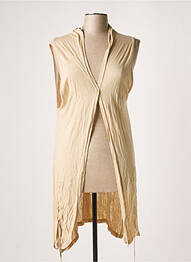 Gilet sans manche maille fine beige G!OZE femme