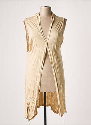 Gilet sans manche maille fine beige G!OZE femme