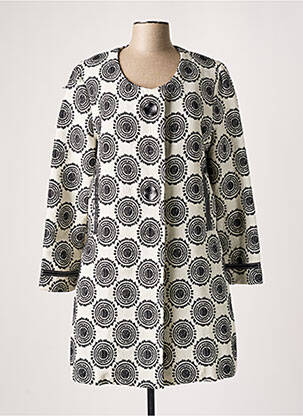 Manteau long coupe droite sans capuche noir GANTEB'S femme