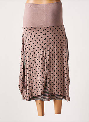 Jupe mi-longue stretch marron G!OZE femme