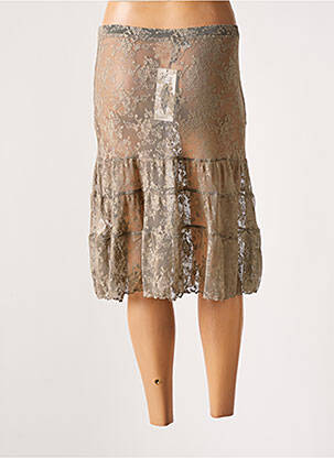 Jupe mi-longue stretch gris G!OZE femme