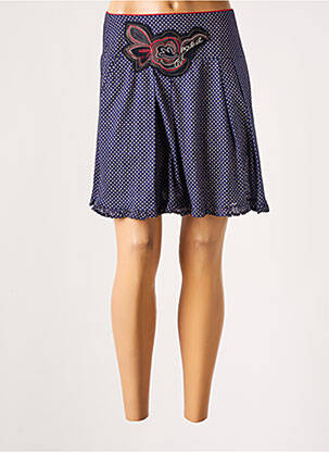 Jupe courte coupe évasée bleu POUPEE CHIC femme