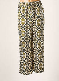 Pantalon droit tissage popeline taille normale vert LA PETITE ETOILE femme