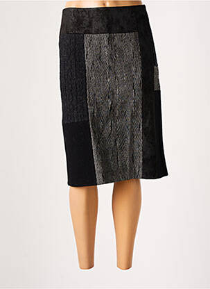 Jupe mi-longue coupe droite noir CHRISTINE LAURE femme
