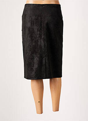Jupe mi-longue coupe droite noir CHRISTINE LAURE femme