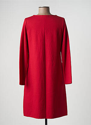 Robe mi-longue manches longues manches longues rouge MALOKA femme