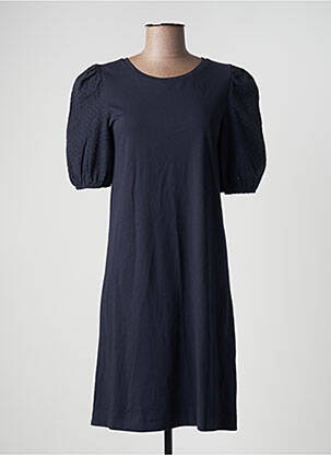 Robe mi-longue manches courtes manches courtes bleu EDC femme