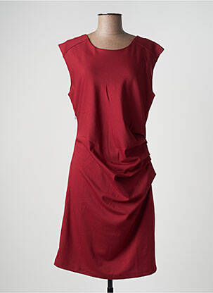Robe mi-longue manches courtes manches courtes rouge KAFFE femme