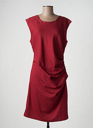 Robe mi-longue rouge KAFFE pour femme