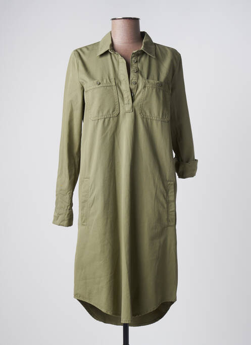 Robe mi-longue manches longues manches longues vert ESPRIT femme