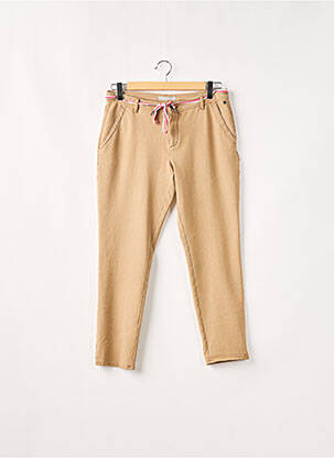 Pantalon chino fermeture zippée sous rabat boutonné taille normale beige BETTY & CO femme