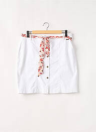 Jupe mi-longue stretch blanc MAE MAHE femme