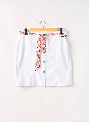 Jupe mi-longue stretch blanc MAE MAHE femme