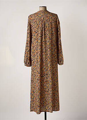 Robe longue manches longues manches longues marron KANOPE femme