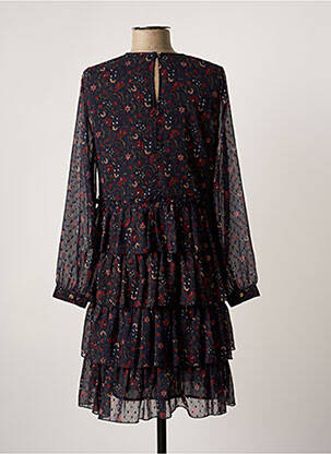 Robe mi-longue imprimé fleurs manches longues bleu LOIS femme
