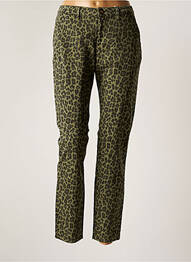 Pantalon chino fermeture zippée sous rabat boutonné taille normale vert KANOPE femme