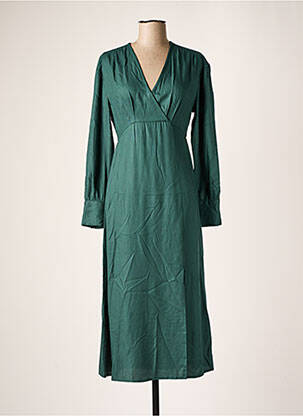 Robe mi-longue manches longues manches longues vert AN' GE femme