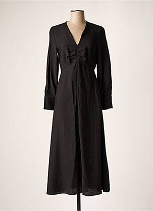Robe longue manches longues manches longues noir AN' GE femme