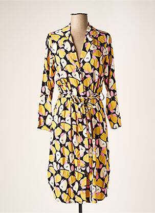 Robe mi-longue coupe fluide manches longues jaune COMPAÑIA FANTASTICA femme