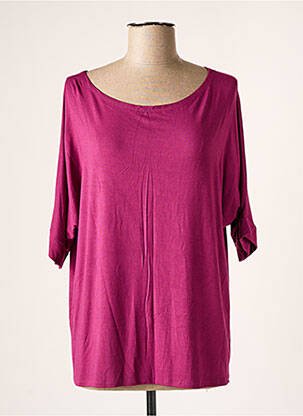 Top tissage jersey manches courtes violet LINGAM femme