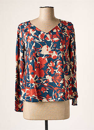 Blouse imprimé fantaisie manches longues bleu PRINCESSE NOMADE femme