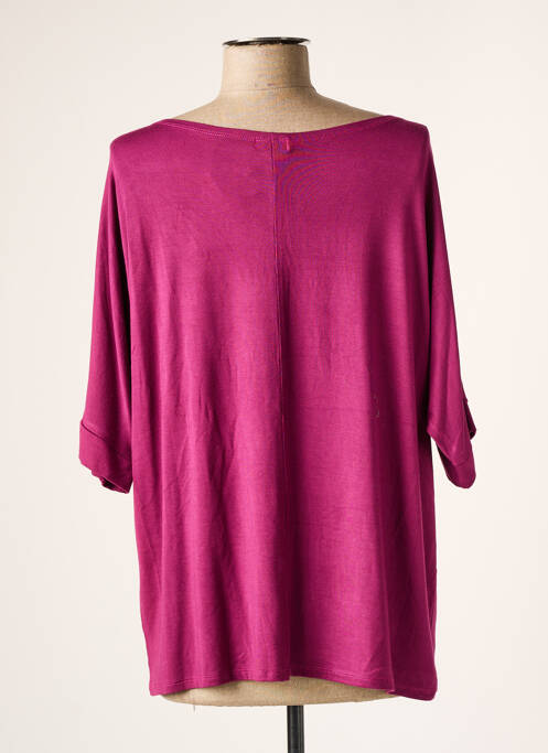 Top tissage jersey manches courtes violet LINGAM femme