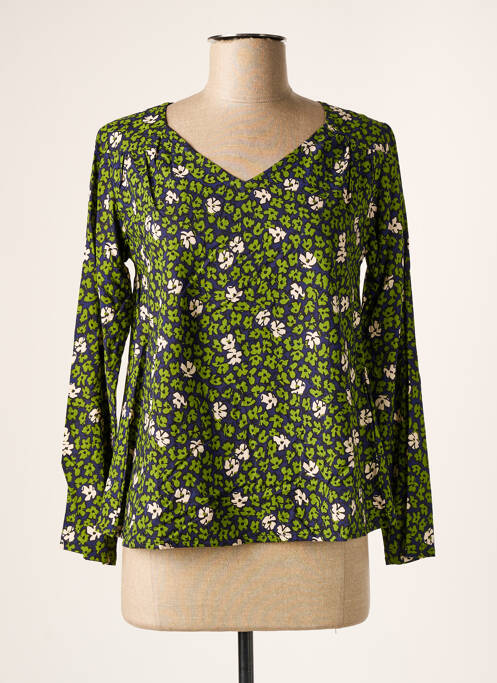 Blouse imprimé fleurs manches longues vert PRINCESSE NOMADE femme