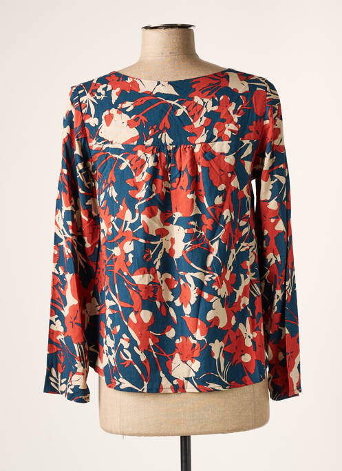 Blouse imprimé fantaisie manches longues bleu PRINCESSE NOMADE femme