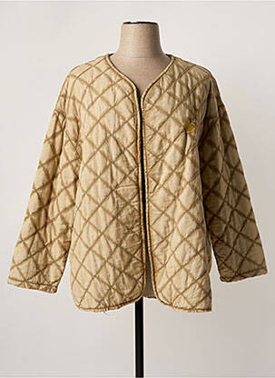 Veste casual col rond beige MINA ROSA femme