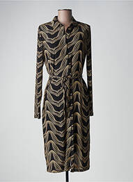 Robe mi-longue manches longues manches longues noir GEISHA femme