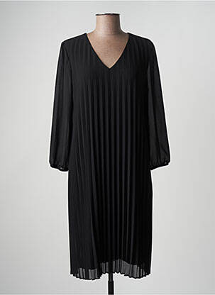 Robe mi-longue coupe fluide manches longues noir STREET ONE femme