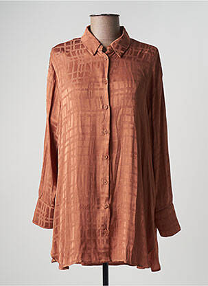 Tunique manches longues imprimé fantaisie marron NEKANE femme