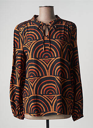 Blouse manches longues manches longues orange GEISHA femme