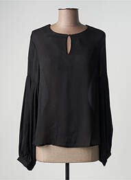 Blouse légère et transparente manches longues noir NEKANE femme