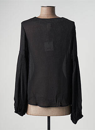 Blouse légère et transparente manches longues noir NEKANE femme