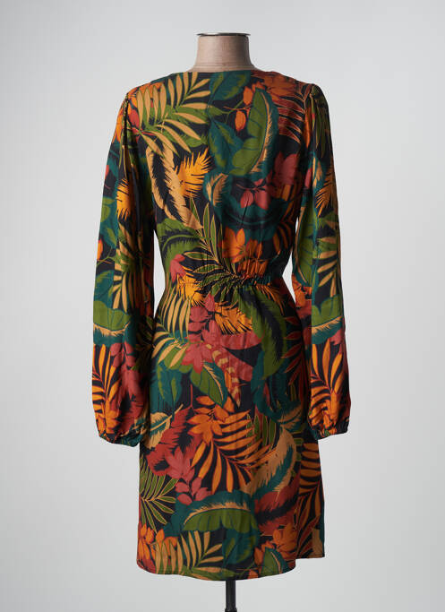 Robe mi-longue manches longues manches longues vert GEISHA femme