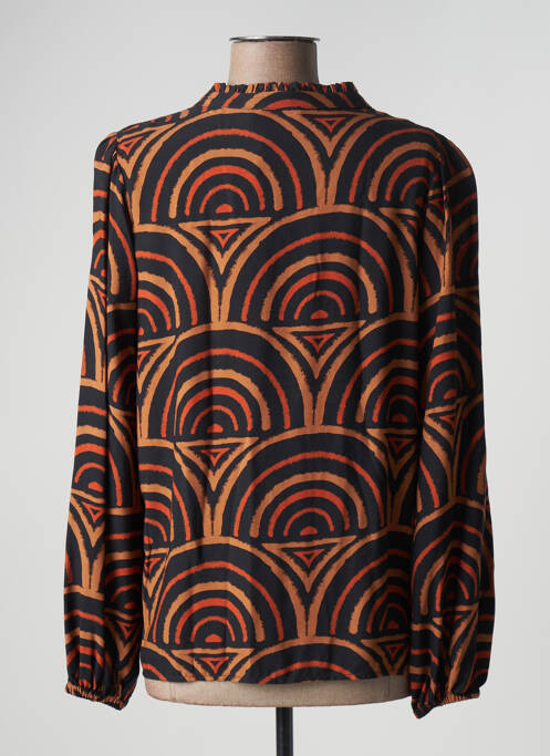 Blouse manches longues manches longues orange GEISHA femme