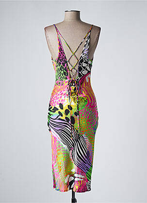 Robe mi-longue imprimé fantaisie fines bretelles rose FRACOMINA femme