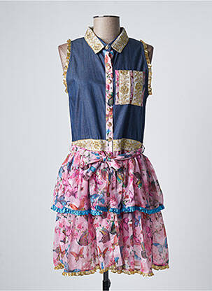 Robe courte sans manche sans manche bleu AMUSE femme